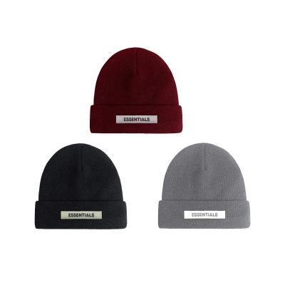 China COMMON Custom Knit Beanie, Streetwear Private Woven Label Logo BeaniesHats Winter Cap for sale