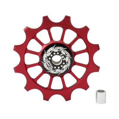 China MUQZI Aluminum Alloy Bike Positive Negative Tooth 12t Wheel Derailleur Bicycle Guide Pulley Ceramic Rear Bearing for sale