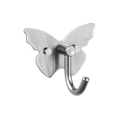 China Sustainable Seasonal Hot-selling Metal Single Hook 304 Butterfly Bottom High and Low Clothes Hook for sale