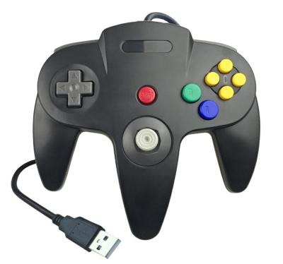 China USB Controller ABS Cable Black Wired USB Gamepad Video Gamepad Controller For N64 Console for sale