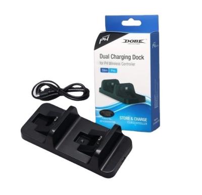 China New Dual USB Dock Station Holder Black Plastic Charging Charger For Playstation 4 for sale