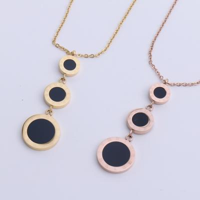 China 2022 Fashion Roman Gold Titanium Steel Rose Gold European Charm Women's Other Pendant Necklace Jewelry for sale