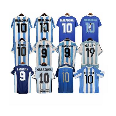 China Shirts & Tops Retro Argentina Soccer Jersey Vintage Soccer Classic Shirt HIGUAIN SAMUEL MESSI AGUERO TEVEZ DI MARIA PALERMO MASCHERANO for sale