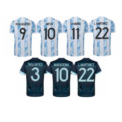 China Shirts & Principal 21/22 National Team Wholesale Soccer Jersey KUN AGUERO MESSI DI MARIA L. MARTINEZ MARADONA Top Thai Quality for sale