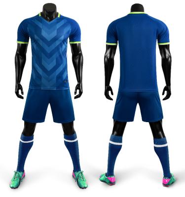 China Sets Wholesale 2021 Top High Quality Customized Blue Soccer Suit for sale