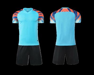 China Places 2021 football uniform high quality sublimation printed light blue football uniform TOP wholesale for sale