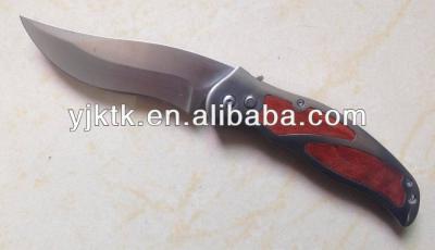 China SERVICE KNIFE Spring Assisted Metal / Wood Handle Pocket Knife for sale