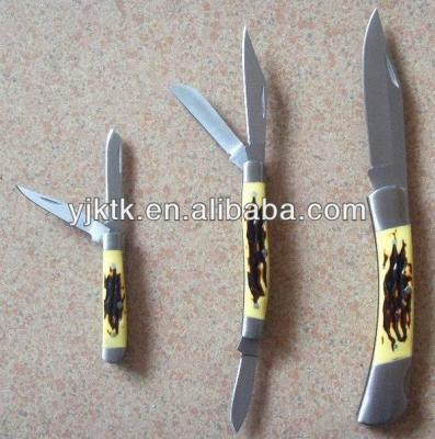 China 3pcs UTILITY KNIFE multifunctional pofesstional pocket knife set simulated bone handle for sale