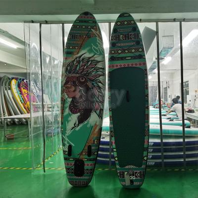 中国 独身者のための低下のステッチの生地膨脹可能なスタンドアップ式のPaddleboard 販売のため