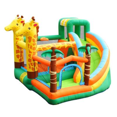 China 0.55mm PVC Inflatable Trampoline Jumping Castle Deer Inflatable Amusement Park for sale