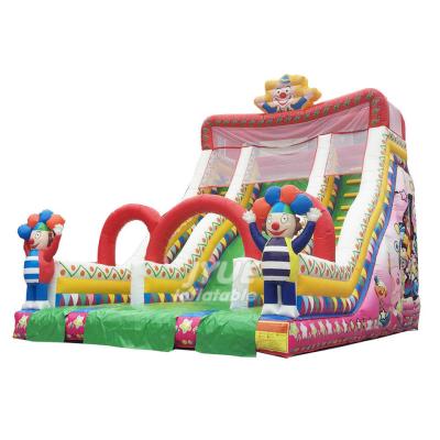 China 0.55mm PVC Inflatable Dry Slide With Printing Amusement Park Water Slides for sale