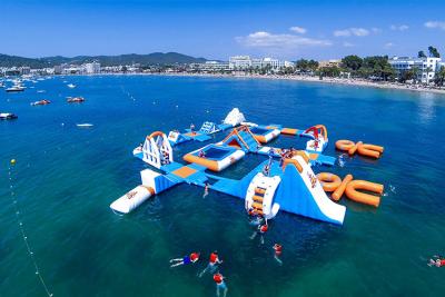 China Giant Adult Giant Blue inflatable sport park For Wake Island ,Water sports equipment For Ocean for sale