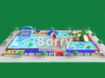 China Het commerciële opblaasbare materiaal van het waterpark, het opblaasbare pretpark van het metaalkader Te koop