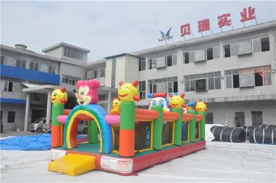 Chine Château plein d'entrain gonflable sautant coloré de maison de rebond avec la glissière pour les enfants extérieurs à vendre