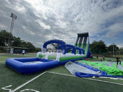 China Commercial Grade Custom Made 30x9x13m Wave Giant Inflatable Water Slide For Kids Adults Hot In 5km Inflatable Run for sale