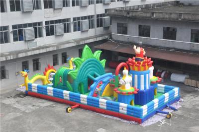 China 15x8M aufblasbarer Kleinkind-Spielplatz mit Drucklogo/Hinterhof-Hindernislauf zu verkaufen