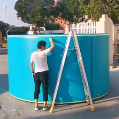 China Piscina inflável dobrável fácil limpa com ponto de queda piscinas infláveis DWF Piscina familiar à venda