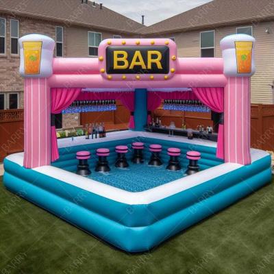 China Commercial Inflatable Floating Platform Pool Bar Inflatable Water Platform Dock Water Bar For Backyard Party Event for sale