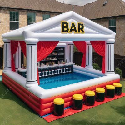 China Backyard Floating Inflatable Water Pool Bar With Swimming Pool Inflatable Pool Bar For Adults And Kids Party Game Sport for sale