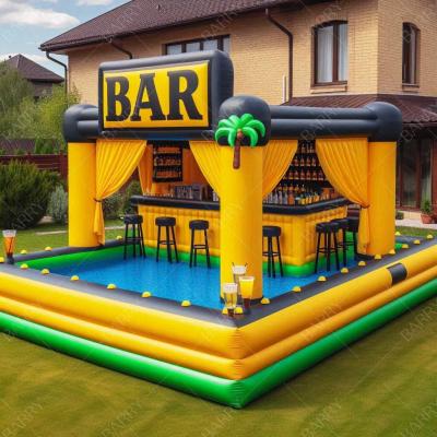 China New Design Awesome Inflatable Pool Bar Inflatable Pub House Tent Inflatable Pool Bar Floating Inflatable Pool Pub Bar for sale