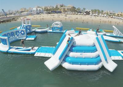 China Eco - Friendly Giant Inflatable Floating Water Park / Inflatable Aqua Park For Sea for sale