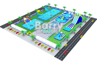 China Giant Inflatable Amusement Park Land Ground Water Park Builder Barry for sale