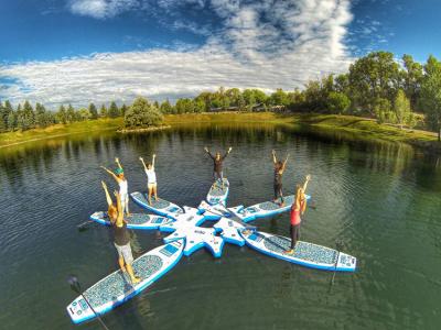 China Estación de acoplamiento inflable comercial del SORBO del aire de la yoga de la plataforma de isla del tablero de paleta en venta