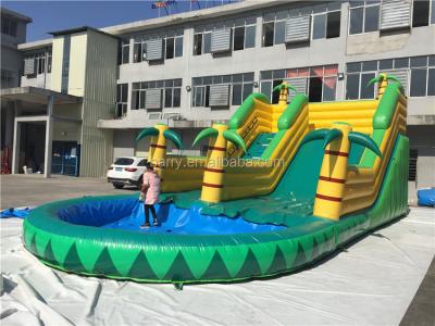 China Coconut Tree Inflatable Waterslide 12X5m Flame Retardant for sale