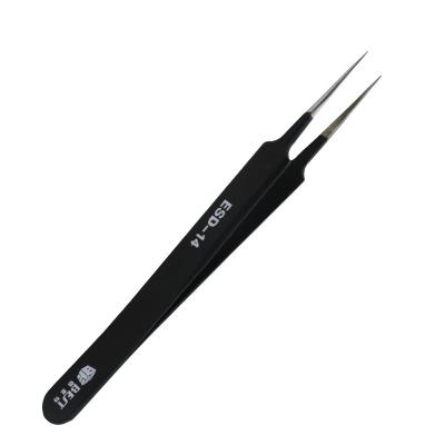 China High Quality Metal ESD Anti-static Tweezers High Hardness Stainless Steel Eyelash Eyelash Extension Tweezers BSI High Customized Tweezers for sale