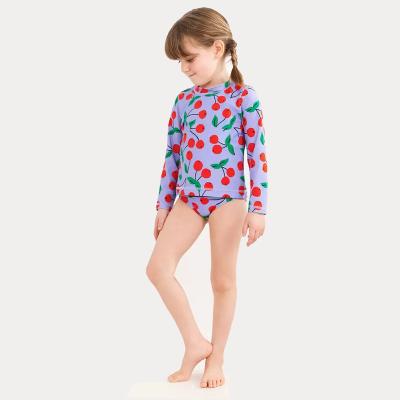 China Breathable 2023 New Arrive Girls Recycled Print Rash Guard Top Long sleeve Fruit Sweat Swimwear for sale