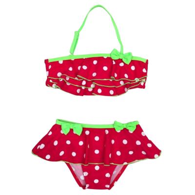 China Breathable Toddler Two Piece Swimsuit Girls Polka Dot Swimwear for sale