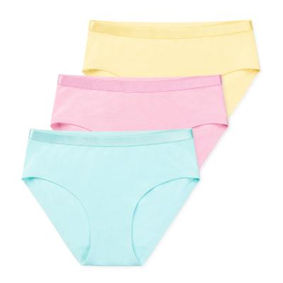 China Breathable 2023 Cute Pure Color Comfortable Wholesale Breathable Seamless Waistband Girl Children's Underwear for sale