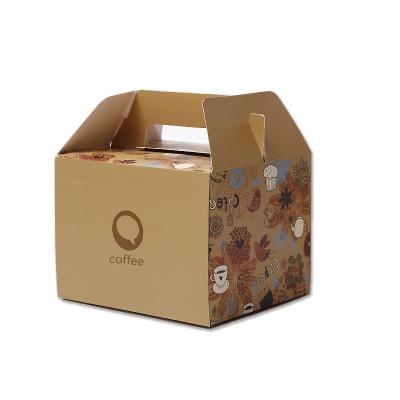 China One Time Brown Ivory Board Customization Ball Cake Box Handmade Paper Packages for sale