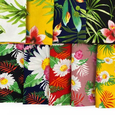 China Cheap Brushed Stretch Fabric DTY Brushed Polyester Floral Printed Knitting Textile For Pajamas for sale