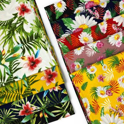 China Cheap Brushed Stretch Fabric DTY Brushed Polyester Floral Printed Knitting Textile For Pajamas for sale