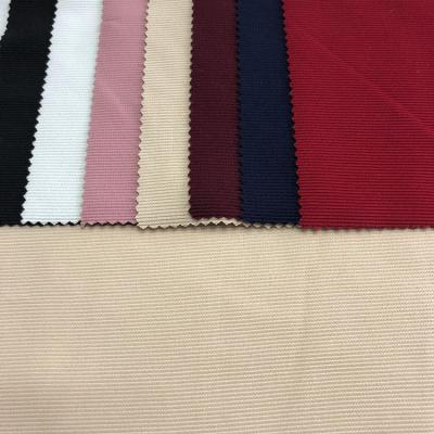 China Memory Top Design Plain Dyed Polyester Spandex Ottaman Fabric For Clothes for sale