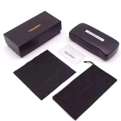 China Glass Black Case Set Square Glass Case Glass Cloth Glasses Bag 011 for sale