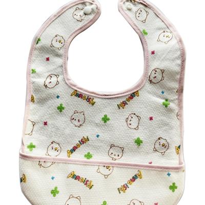 China Washable Bamboo Cotton Waterproof Bibs Bread Catcher Toddler Bibs for sale