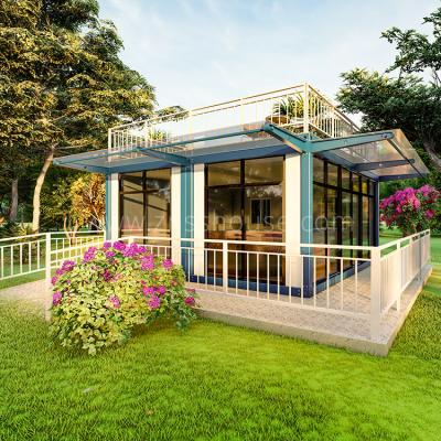 China Hot Selling New Modern Design 20ft Prefab Assemble Container House With Glass Wall Prefab Gargen House For Sale for sale