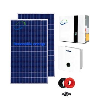 China Home Use 5kwh 10kwh Battery Pack Wall Mounted Storage Balcony Full Pack Power Off The Grid Hybrid For Home Panels Solar Power System for sale