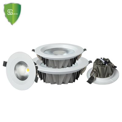 China Free Sample 7W 10W 15W 30W Dimmable Modern Commercial Indoor Ceiling Recessed COB Round LED Downlight Driver for sale