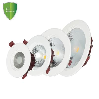 China Free Sample Dimmable 7W 10W 15W 30W Aluminum COB Modern Round Commercial LED Downlight With Driver for sale