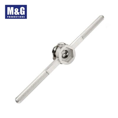 China Solid Body Stable Handle Hex Die Running Die Wrench 1 Inch With Three Jaw Solid Body Stable Handle Self-Centering Nickel Coating for sale