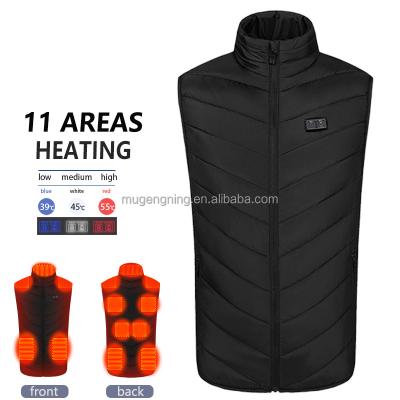 China Heating Breathable Vest 11 Heated Zones Outdoor Smart USB Charging Bubble Electric Heating Vest for sale