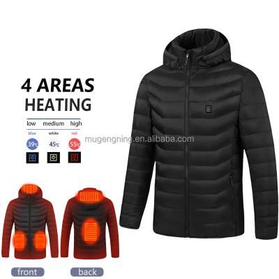 China Breathable 4 Zone USB Classify Men's Warm Removable Waterproof Cotton Battery Winter Jacket Enthusiast Jacket for sale