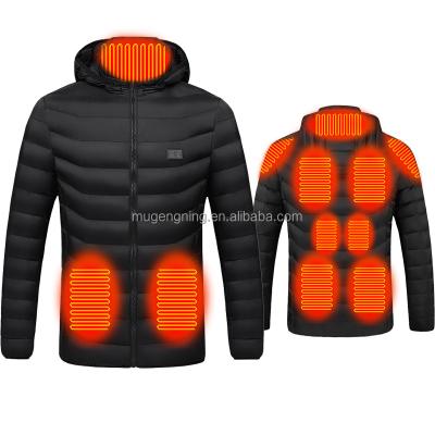 China Breathable Cotton 11 Zones Heating Heated Jacket Man And Women Jacket For Winter Heated Jacket With Battery for sale