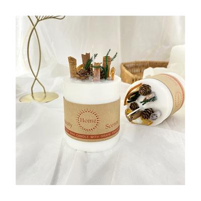 China Wedding Cylindrical Smokeless Air Filter Candle Birthday Party Gift Christmas Aromatherapy Romantic Flower Pillar Scented Candles for sale