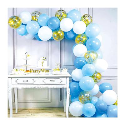 China White Balloons Garland Arch Kit Gold Confetti Balloons Navy Blue Decoration For Wedding Baby Shower Birthday Party Decorations Globos Set for sale