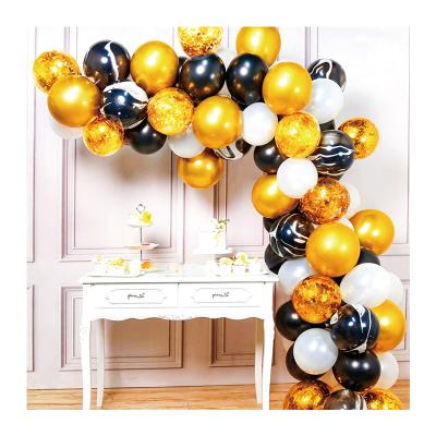 China Arch Garland Kit Gold Black White Latex Decoration Balloons Chain Wedding New Year Party Birthday Balloons Globos Decorations for sale