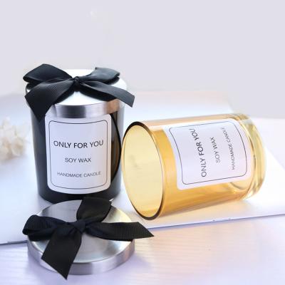 China Fashionable High Quality Safe Environmental Friendly Scented Candle Mug With Iron Lid Bow for sale